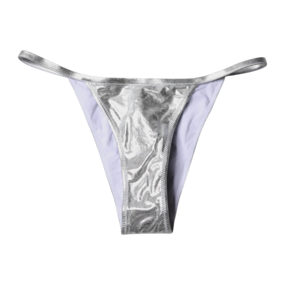 Dolce & Gabbana Women's Silver Logo Bikini Bottom Swimwear