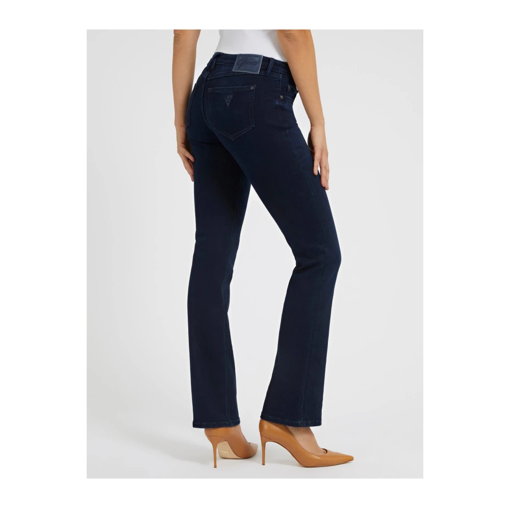 Guess Donker Denim Straight Leg Broek Blue Dames