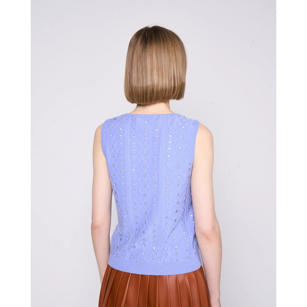 Silvian Heach Top met strass Blue Dames