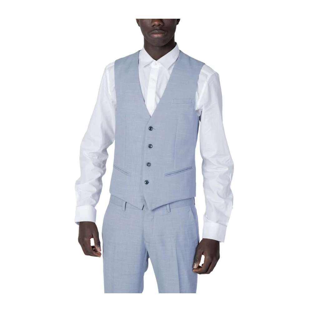 Antony Morato Blå Polyester Suit Vest Kollektion Blue, Herr