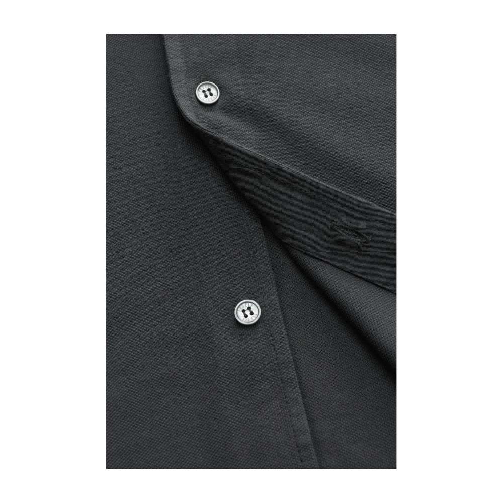 Fedeli Donkergrijze Piqué Shirt Black Heren