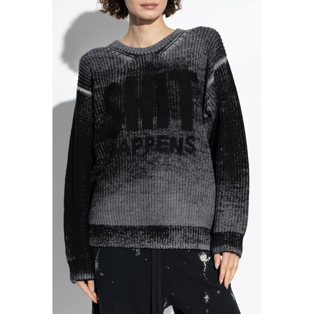 R13 Happens Boyfriend Trui Black Dames
