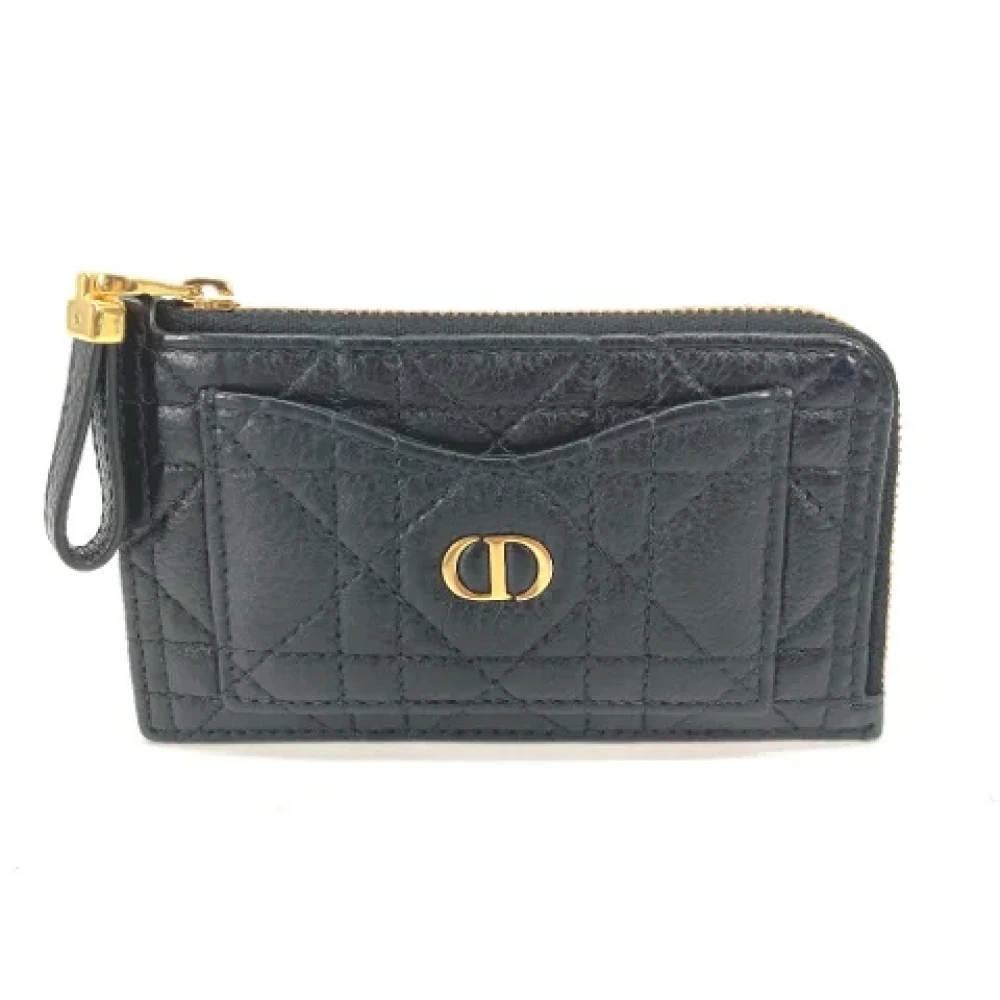 Dior Vintage Pre-owned Leather wallets Black Dames