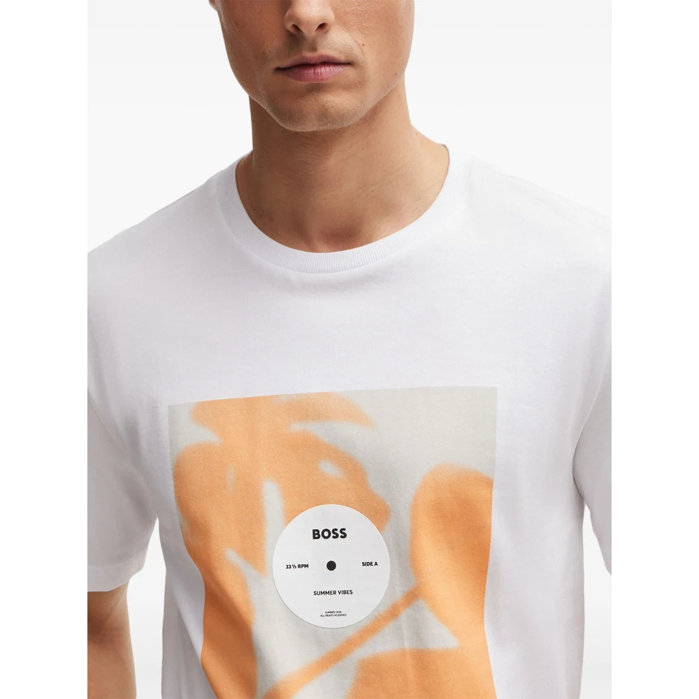 Hugo Boss Katoenen T-shirt Tiburt388 Designers Code White Heren