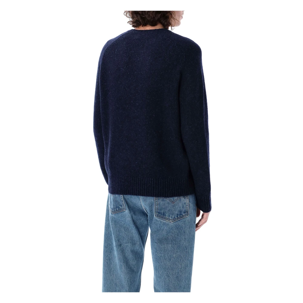 Ralph Lauren Gespikkelde wollenmix trui met ronde hals Blue Heren