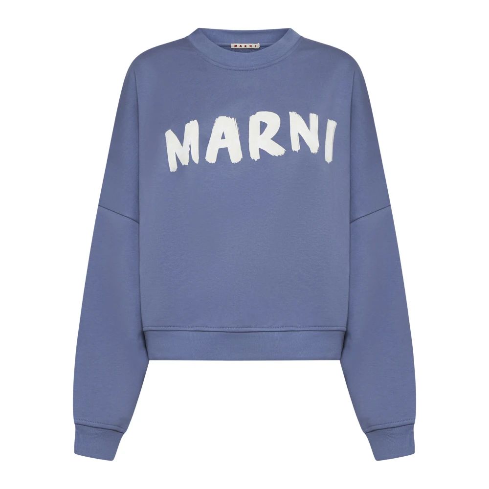 Marni Biologisch Katoenen Jersey Sweater Blauw Blue Dames