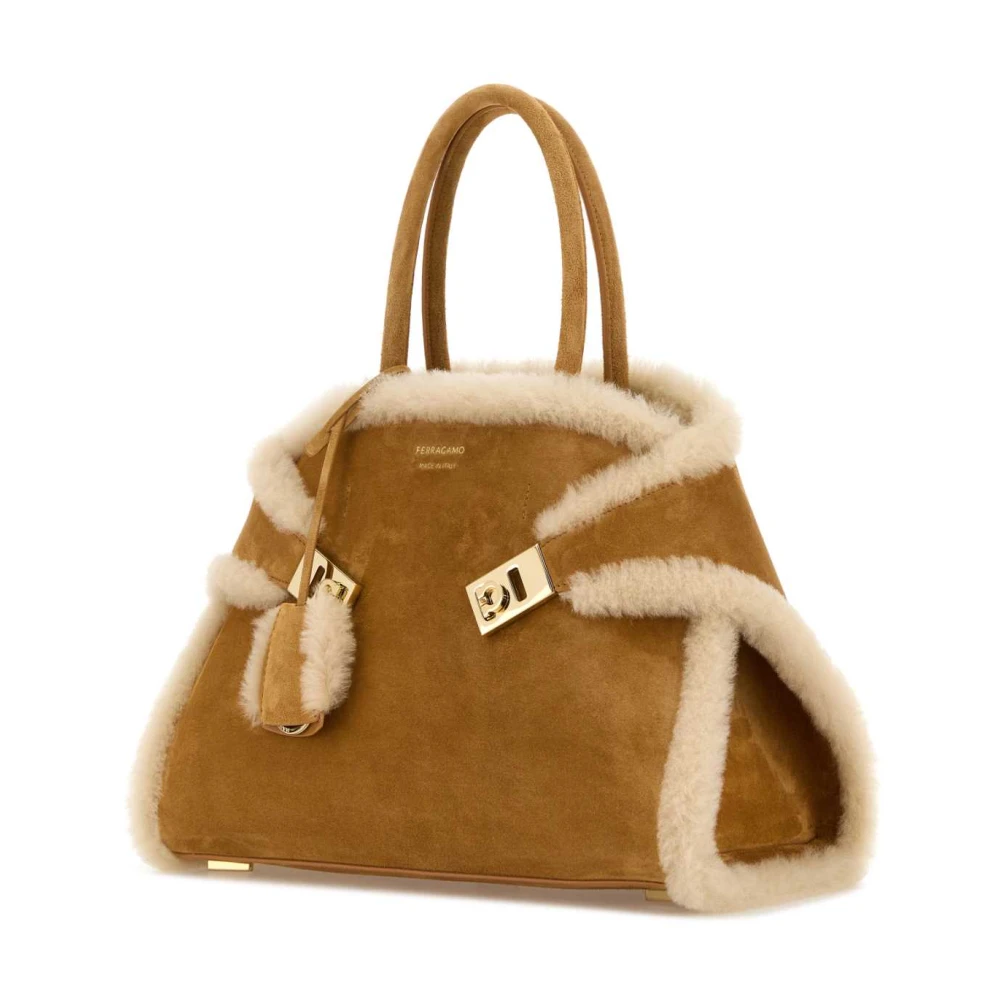 Salvatore Ferragamo Suede Hug Handtas Brown Dames