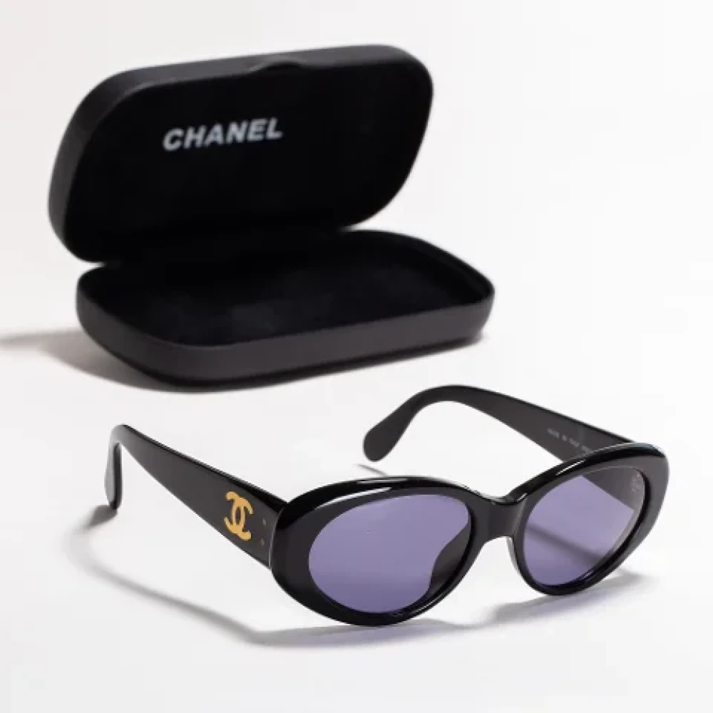 Chanel Vintage Pre-owned Acetate sunglasses Black Dames