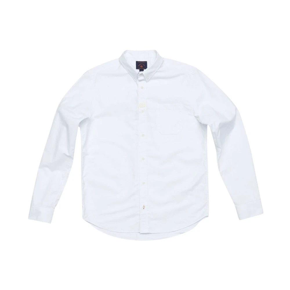 Blue de Gênes Witte Sandro Oxford Overhemd White Heren