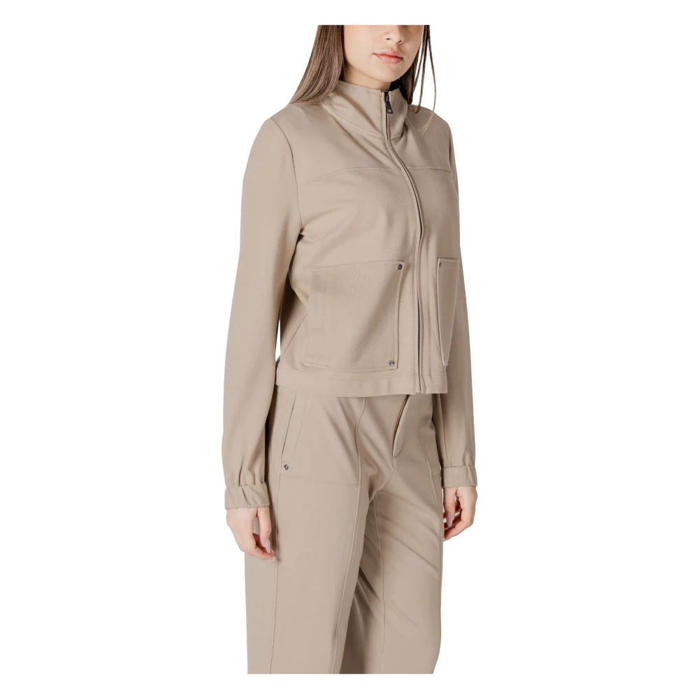 Street One Beige Blazer met rits en zakken Beige Dames