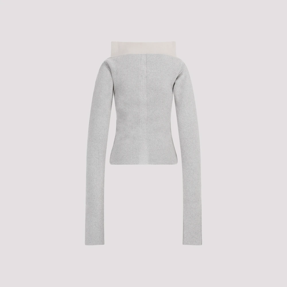 Rick Owens Parel Cashmere Cowl Sweater Aw23 Gray Dames