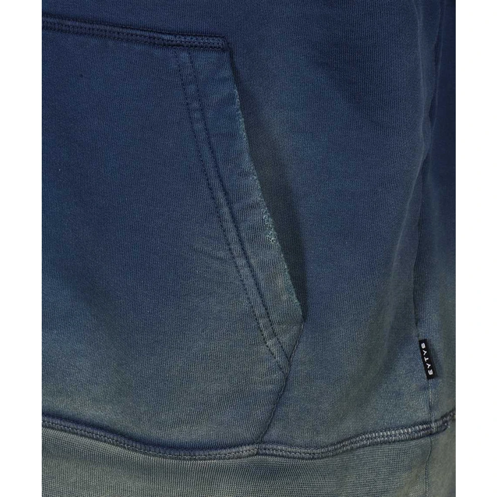 Eytys Katoenen hoodie met geribbelde boorden Blue Heren