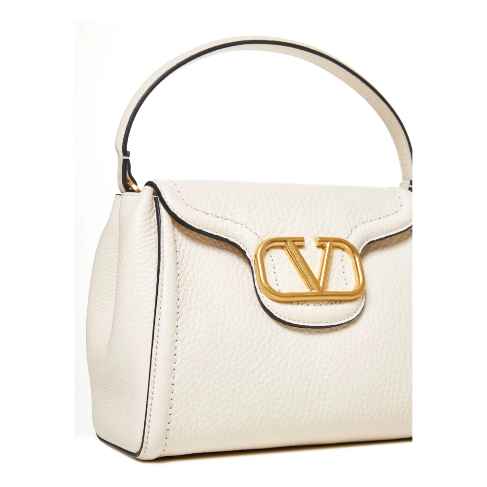 Valentino Garavani Ivoor Leren Handtas met VLogo White Dames