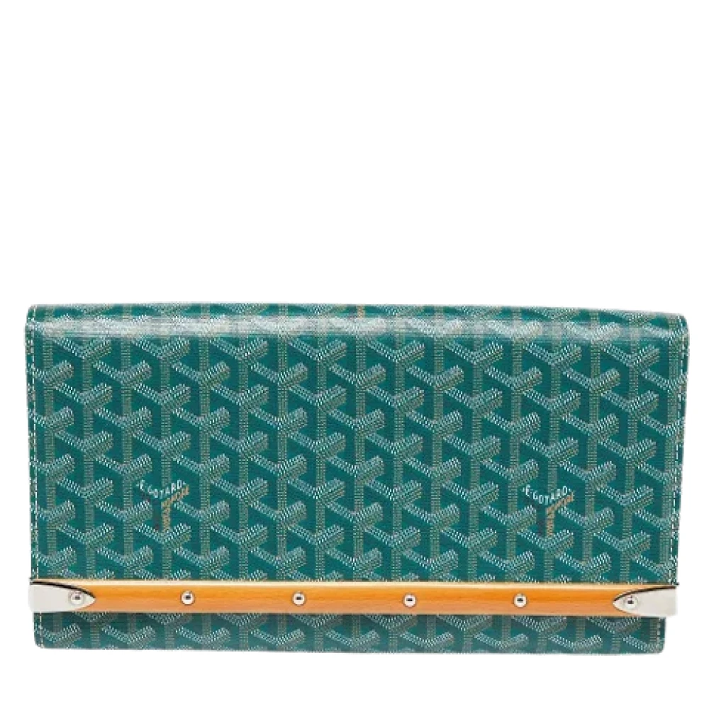 Goyard Vintage Pre-owned Coated canvas clutches Green Dames