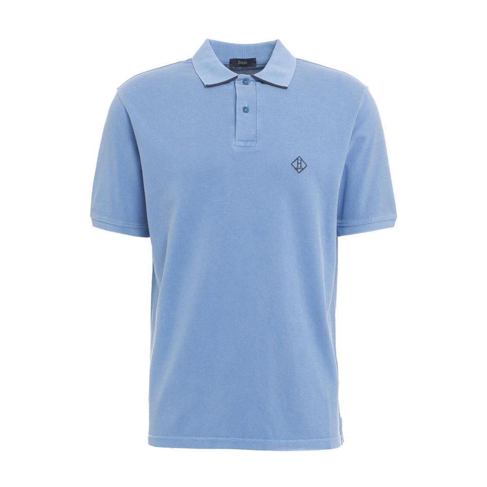 Herno Polo Shirt Blue Heren