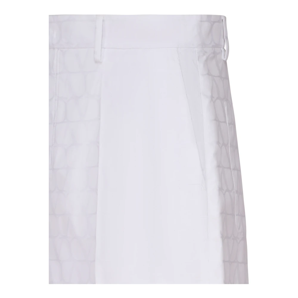 Valentino Garavani Witte Katoenen Vlogo Iconograph Shorts White Heren