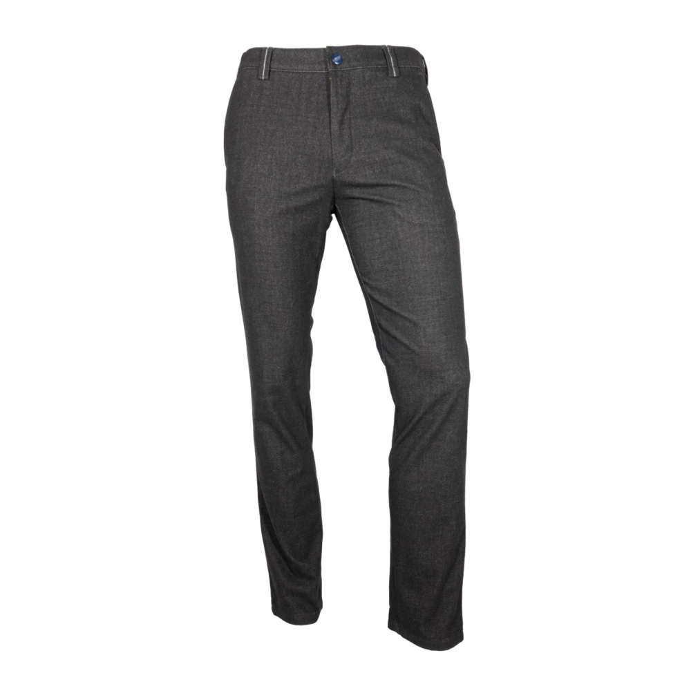 Meyer Actieve Jersey Look Chino Broek Grijs Gray Heren