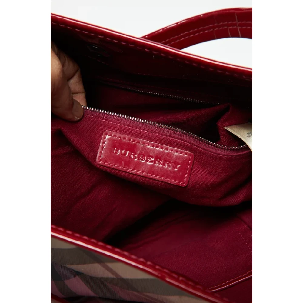 Burberry Vintage Pre-owned Leather totes Red Dames