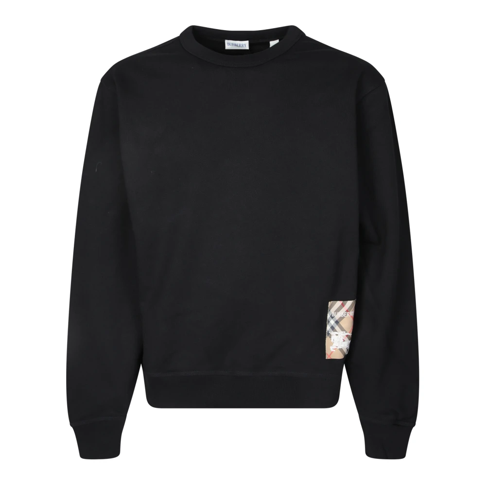 Burberry Zwarte Geribbelde Sweatshirt met Lange Mouwen Black Heren