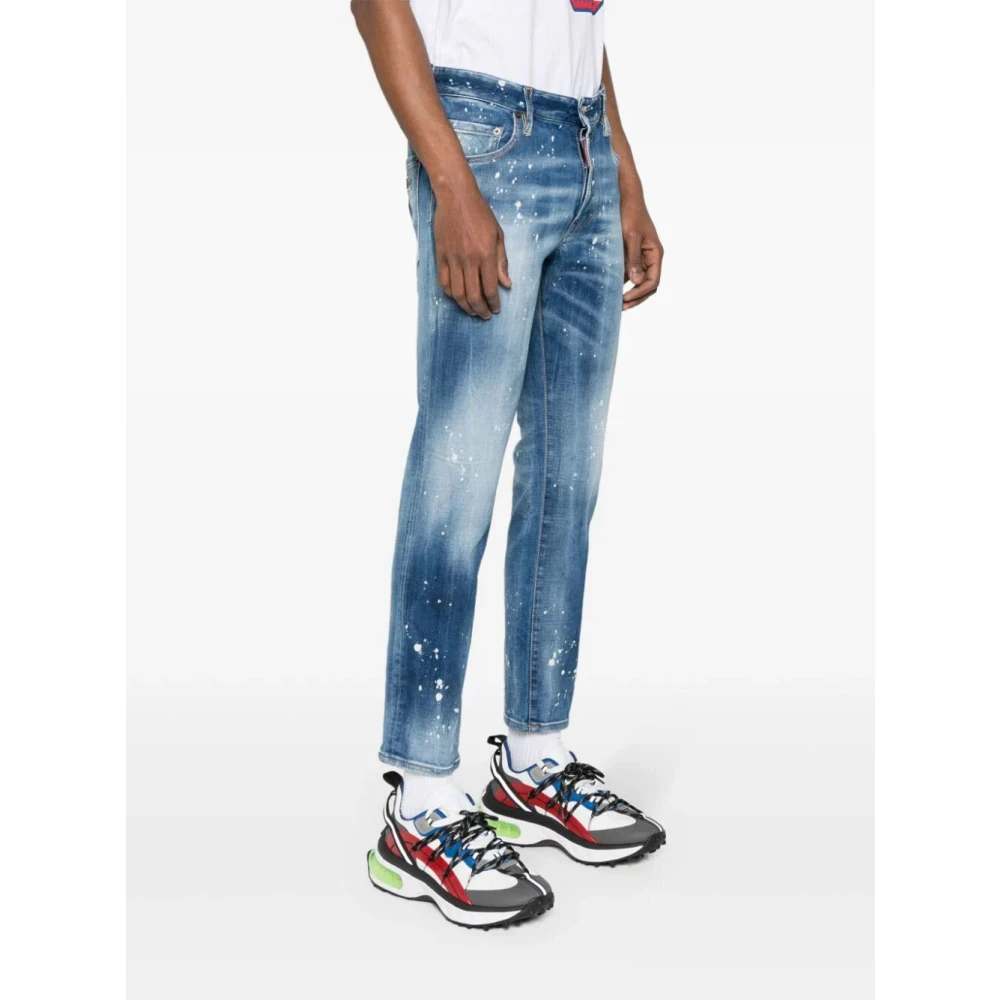 Dsquared2 Casual Katoenen Broek Blue Heren