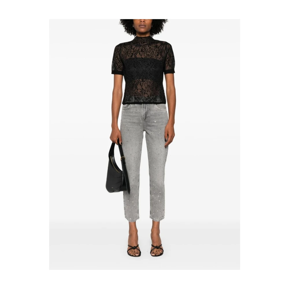 Twinset Zwarte Sweatshirt Aw24 Damesmode Black Dames