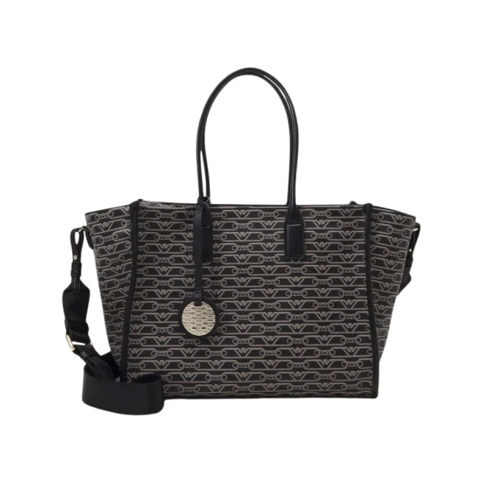 Emporio Armani Monogram Tote Tas Black Dames