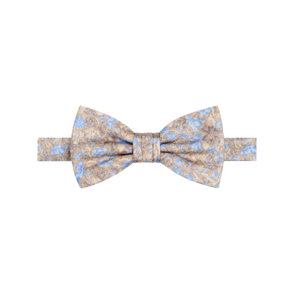Profuomo Zijden Print Beige Vlinderdas Beige Heren