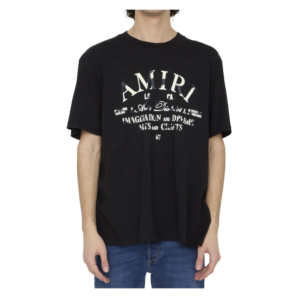 Amiri Zwart Distressed Arts District T-Shirt Black Heren