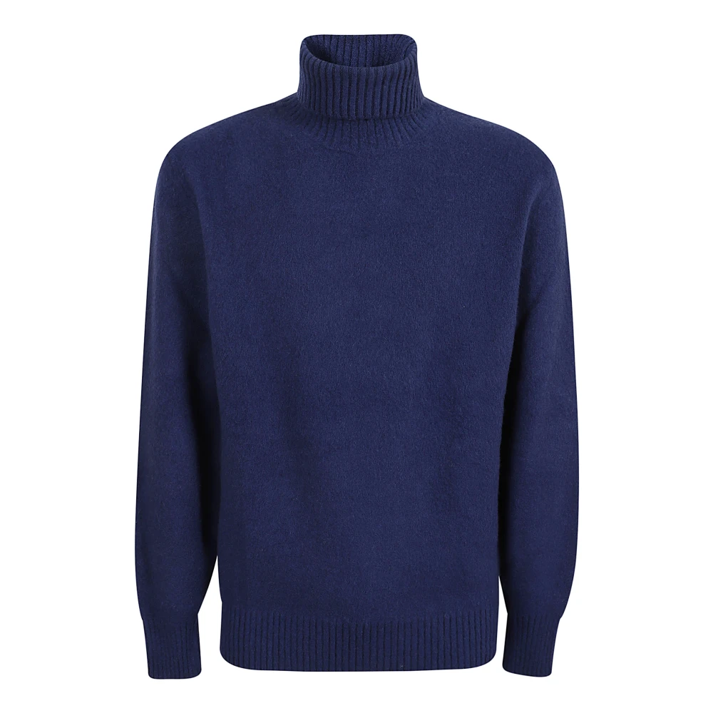 Eleventy Blauwe Turtle Neck Sweater Blue Heren