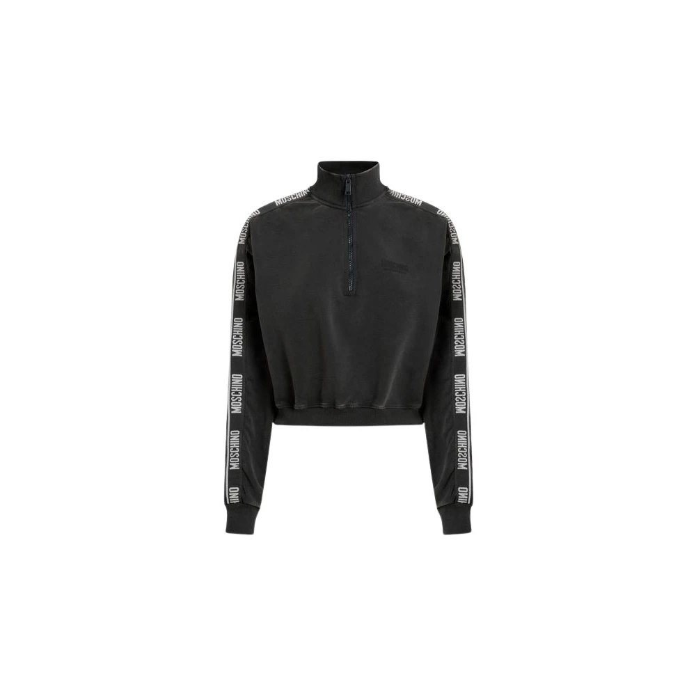Moschino Unisex Black Garment-Dyed Cotton Sweatshirt
