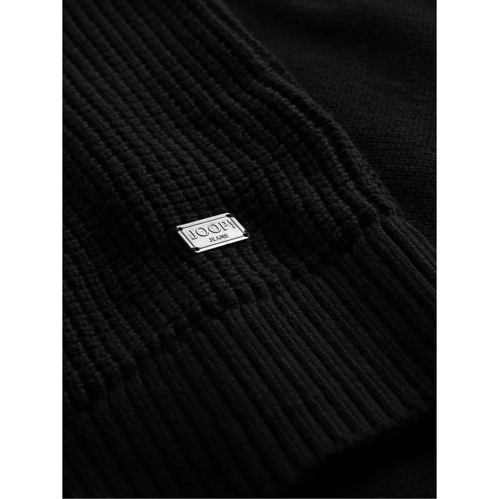 Joop! Gebreid jack met hoge kraag en knoopsluiting Black Heren