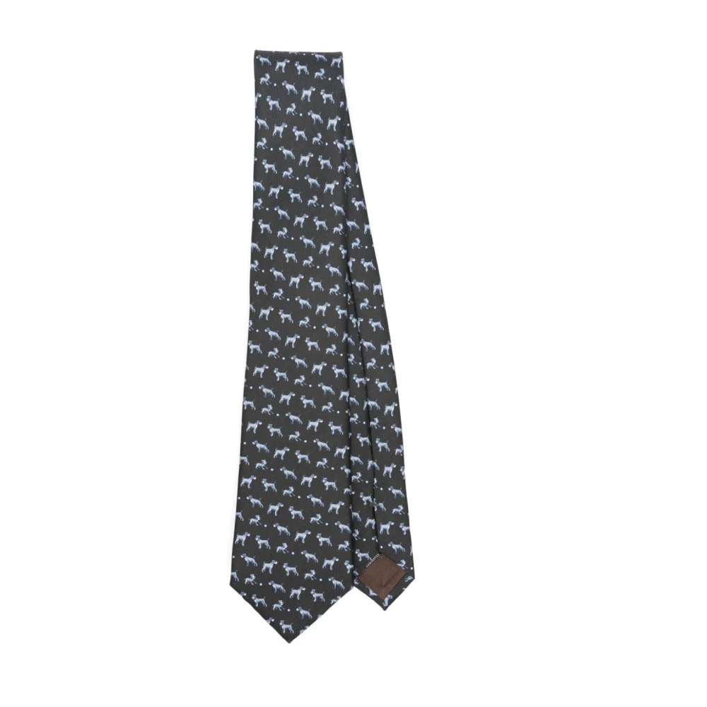 Giorgio Armani Chocolade Zijden Stropdas Multicolor Heren