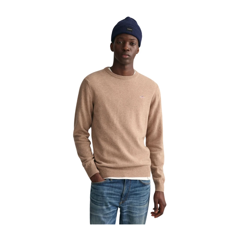 Gant Klassieke Wollen Trui Beige Heren