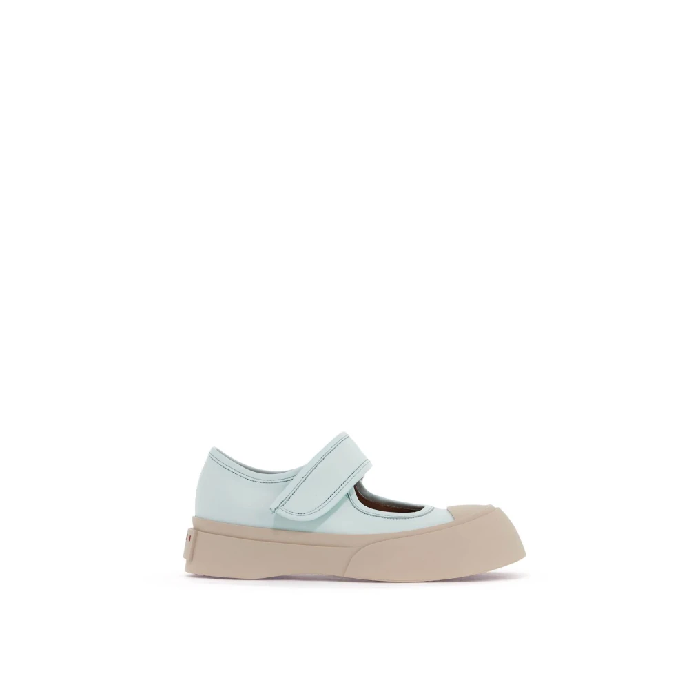 Marni Chunky Sole Läder Mary Jane Sneakers Blue, Dam