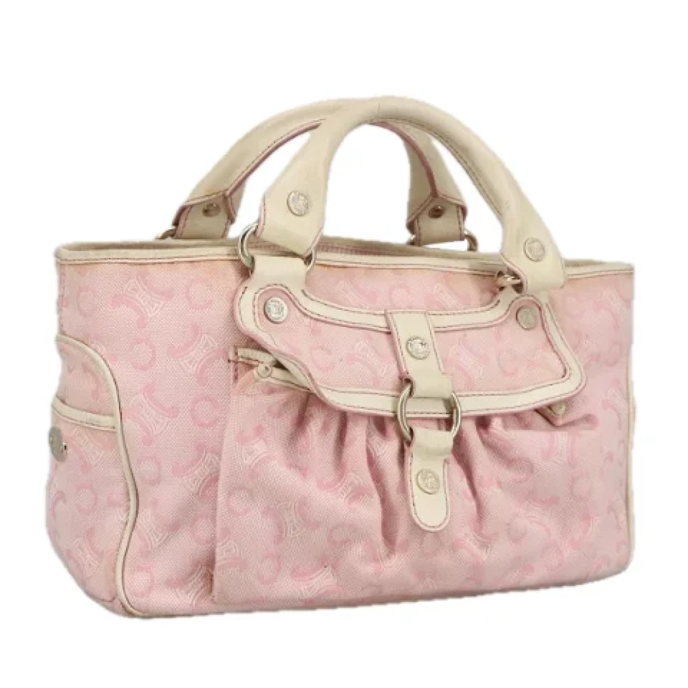 Celine Vintage Pre-owned Canvas handbags Pink Dames