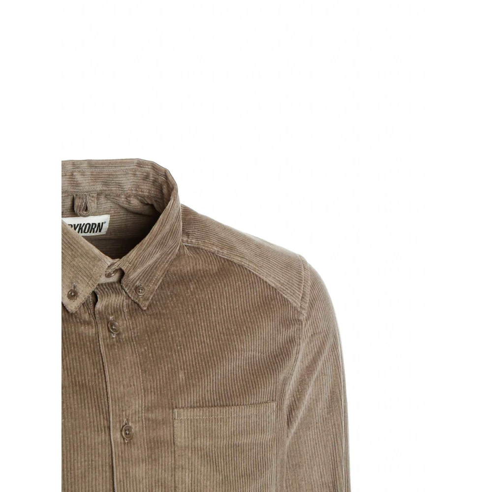 drykorn Ribfluwelen Overhemd met Button-Down Kraag Gray Heren