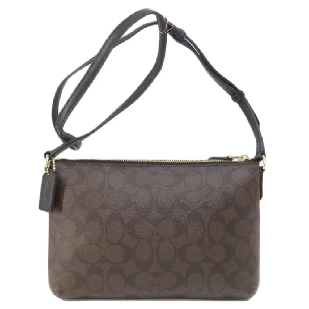 Coach Pre-owned Canvas shoulder-bags Brown Dames