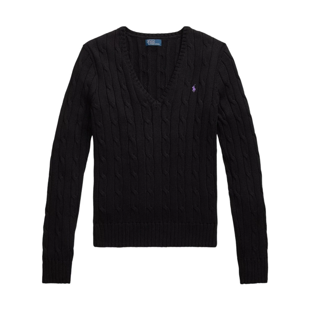 Polo Ralph Lauren Kimberly Lange Mouw Pullover Zwart Black Dames