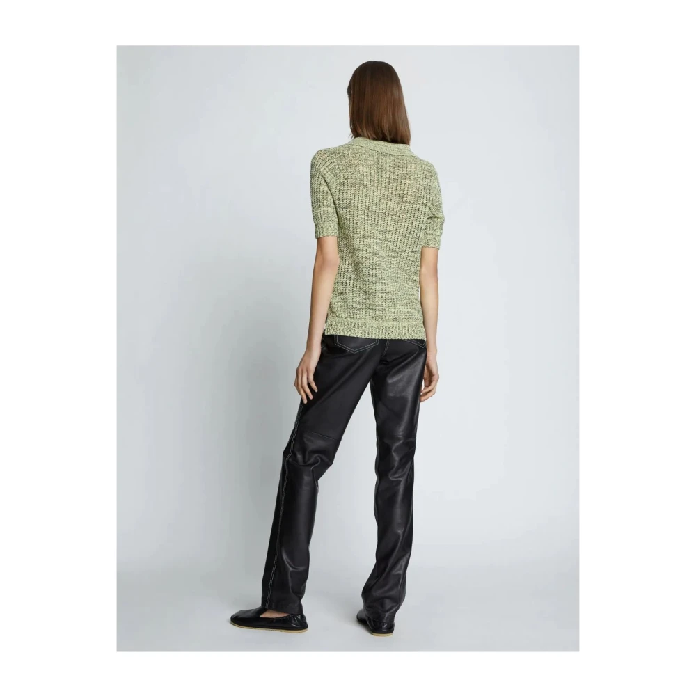 Proenza Schouler Luxe Zijde Katoen Polo Top Green Dames