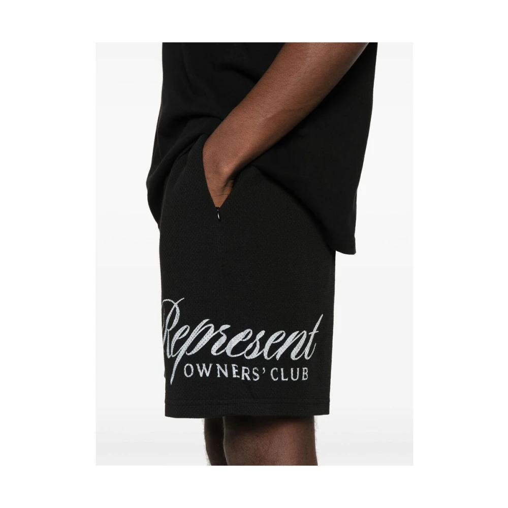 Represent Mesh Design Elastische Shorts Black Heren