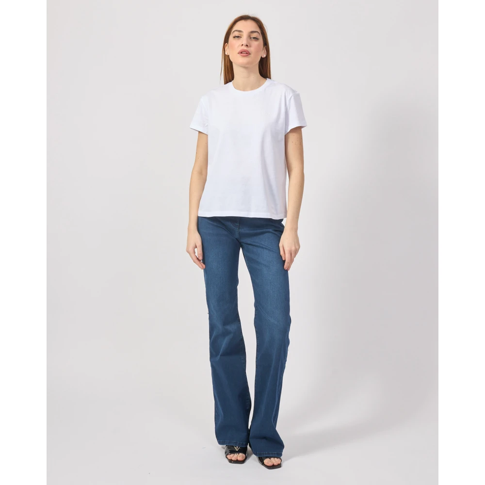 PATRIZIA PEPE Witte Jersey Katoenen T-shirt White Dames