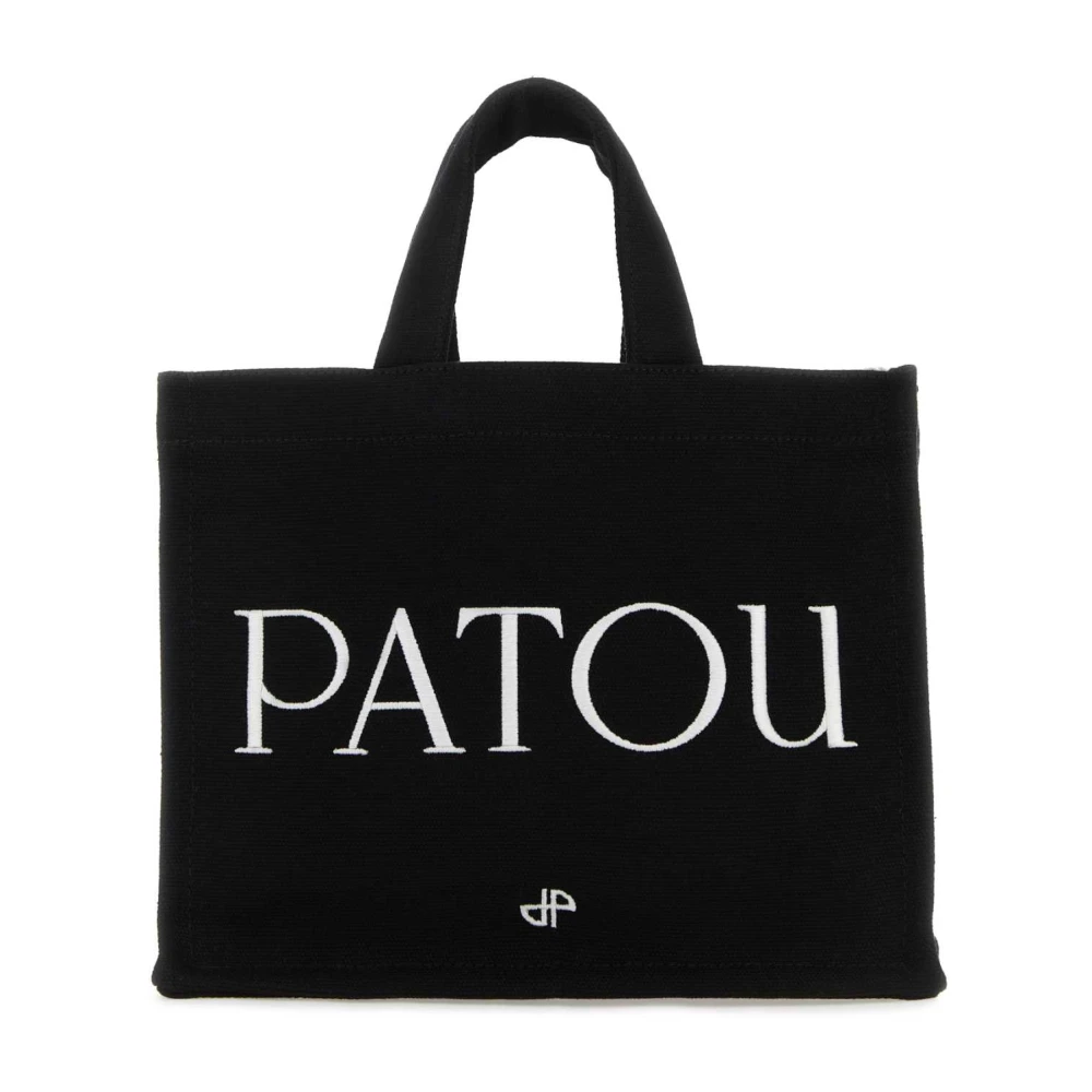 Patou Women's Black Canvas Tote Shopping Bag