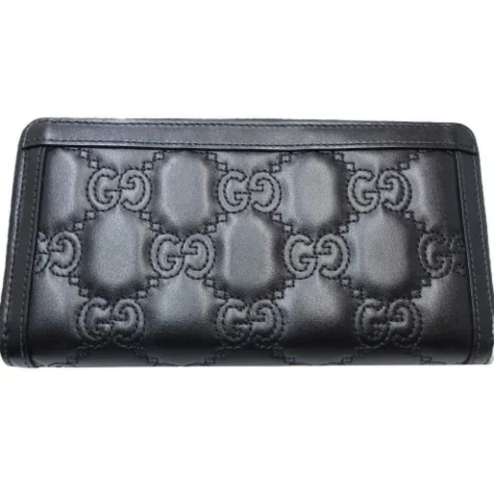 Gucci Vintage Pre-owned Leather wallets Black Dames
