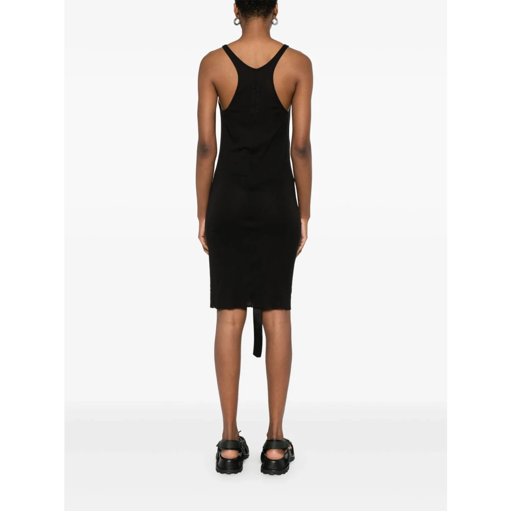 Rick Owens Zwarte Midi Jurk met Racerback Black Dames