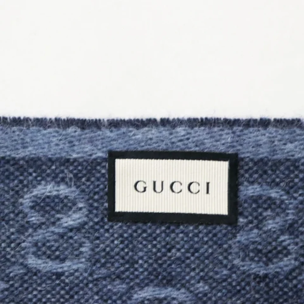 Gucci Vintage Pre-owned Wool scarves Blue Dames