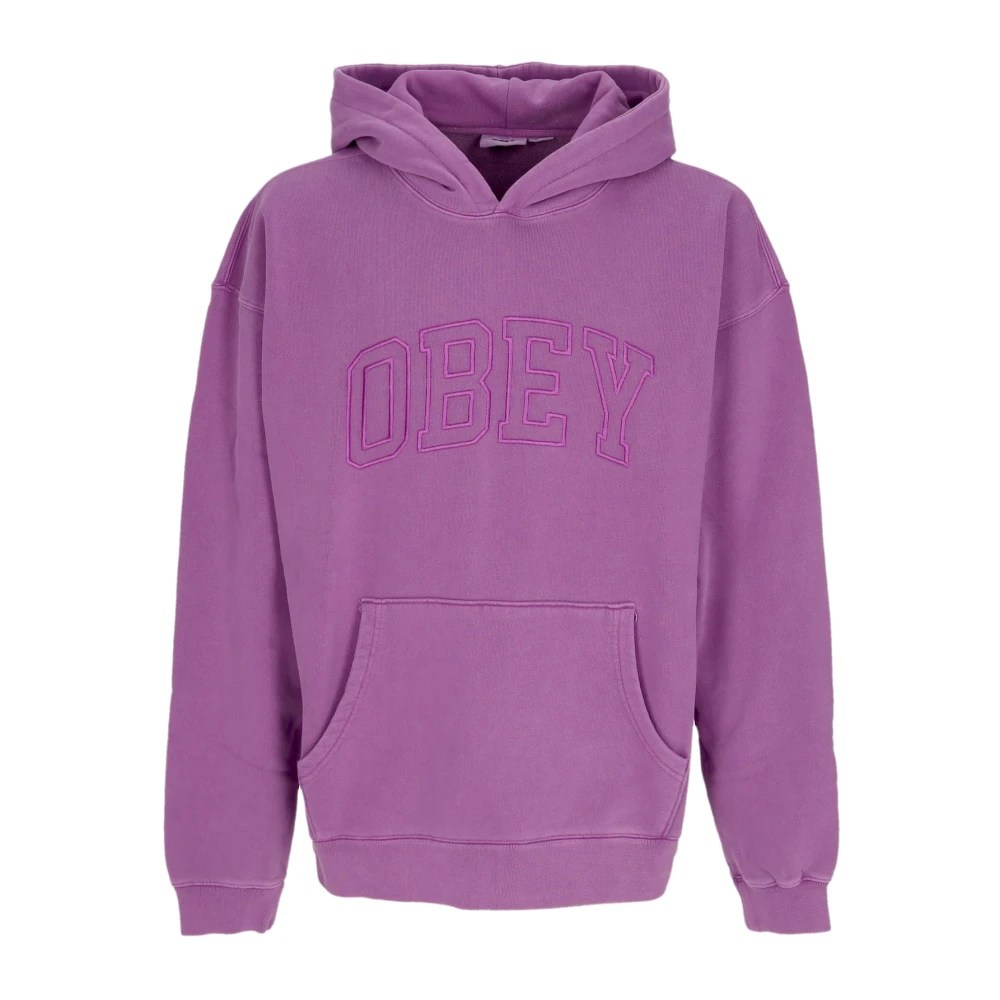 Obey Zware Hoodie met Kangoeroezak Purple Heren
