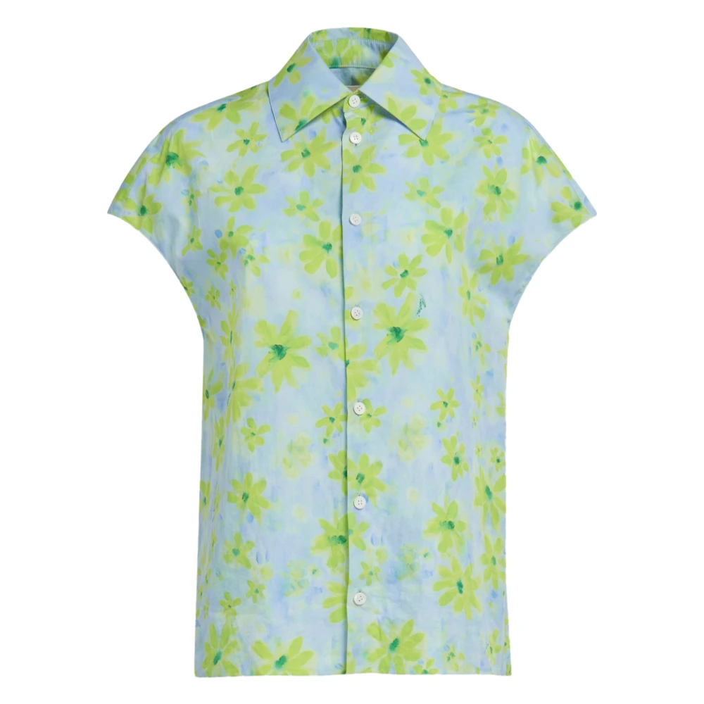 Marni Poplin cocoon shirt met parade print Multicolor Dames