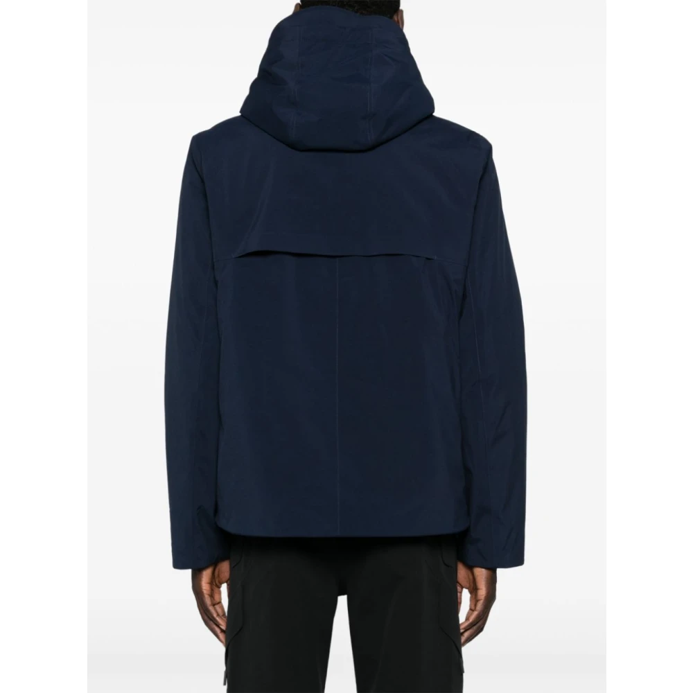 K-way Blauwe Hooded Jacken Jas Blue Heren