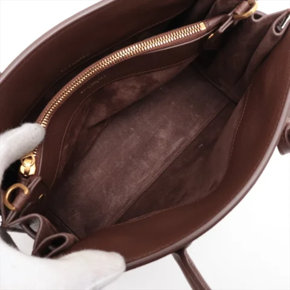 Yves Saint Laurent Vintage Pre-owned Leather handbags Brown Dames