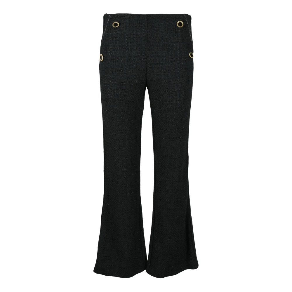 Simona Corsellini Katoenmix Stijlvolle Broek Black Dames